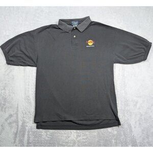 Hard Rock Cafe Washington DC Polo Shirt Mens Size Large Black Embroidered Logo